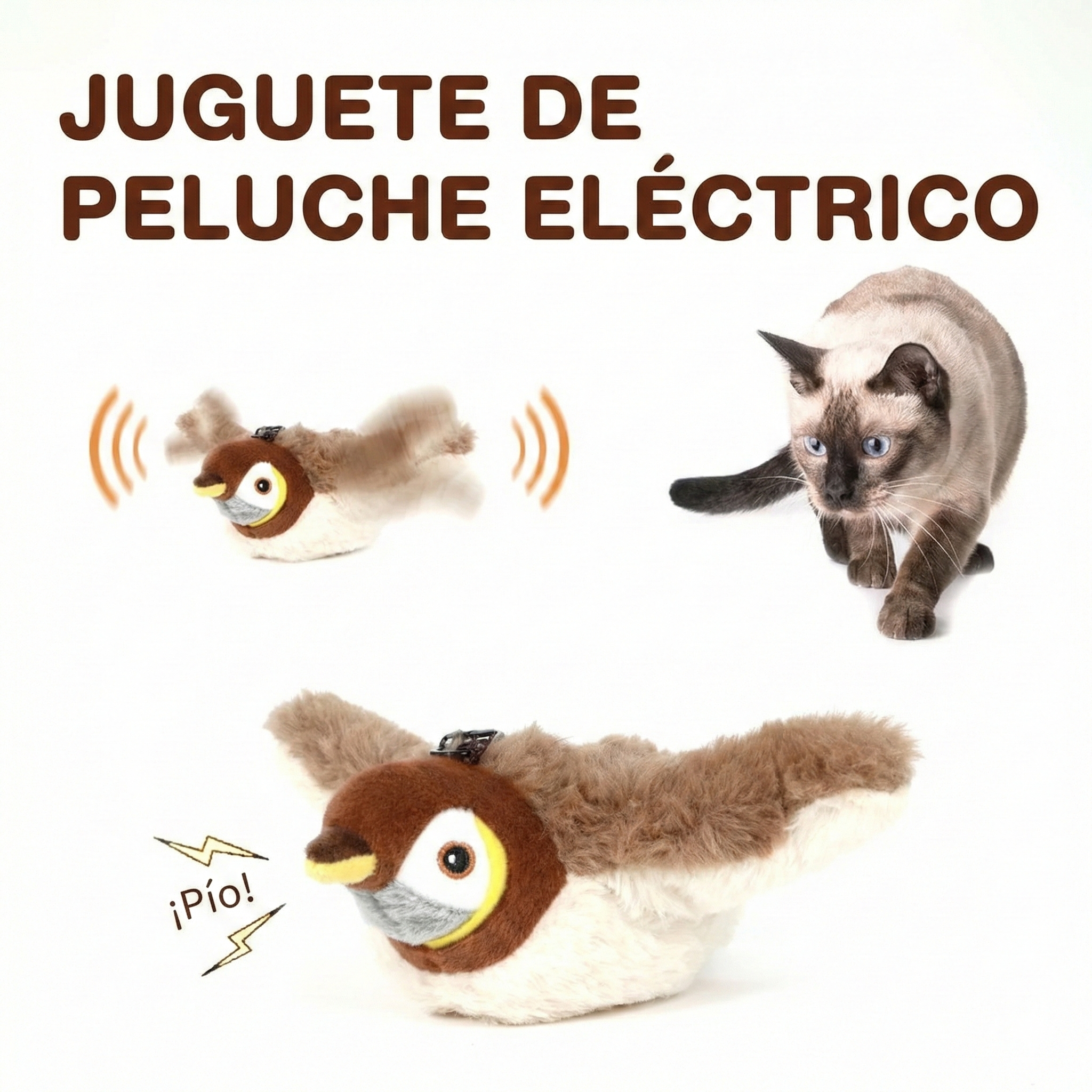 Pájaro interactivo para mascotas con sonido